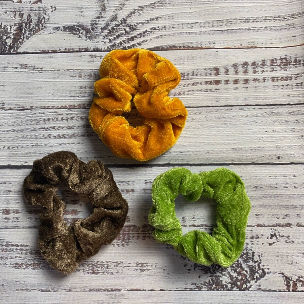 3 Pack Handmade Velvet Scrunchies